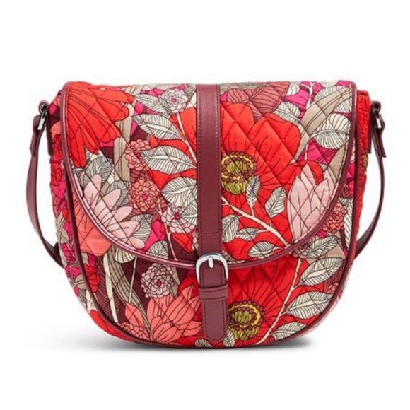 Vera Bradley Handbags - Vera Bradley slim saddle bag in bohemian blooms